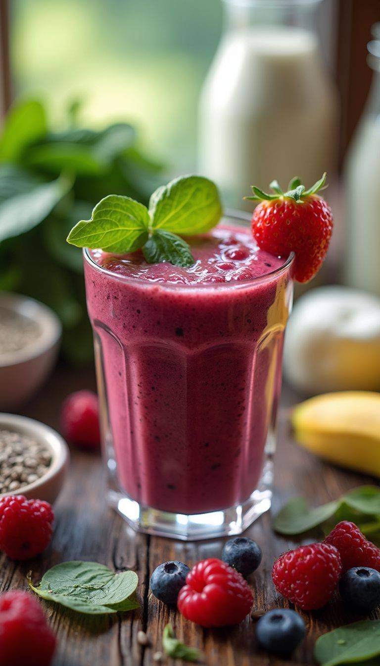 Berry Spinach Smoothie Recipe for Breakfast