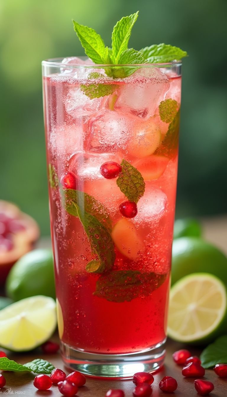 Pomegranate Green Tea Spritzer Recipe for Anytime